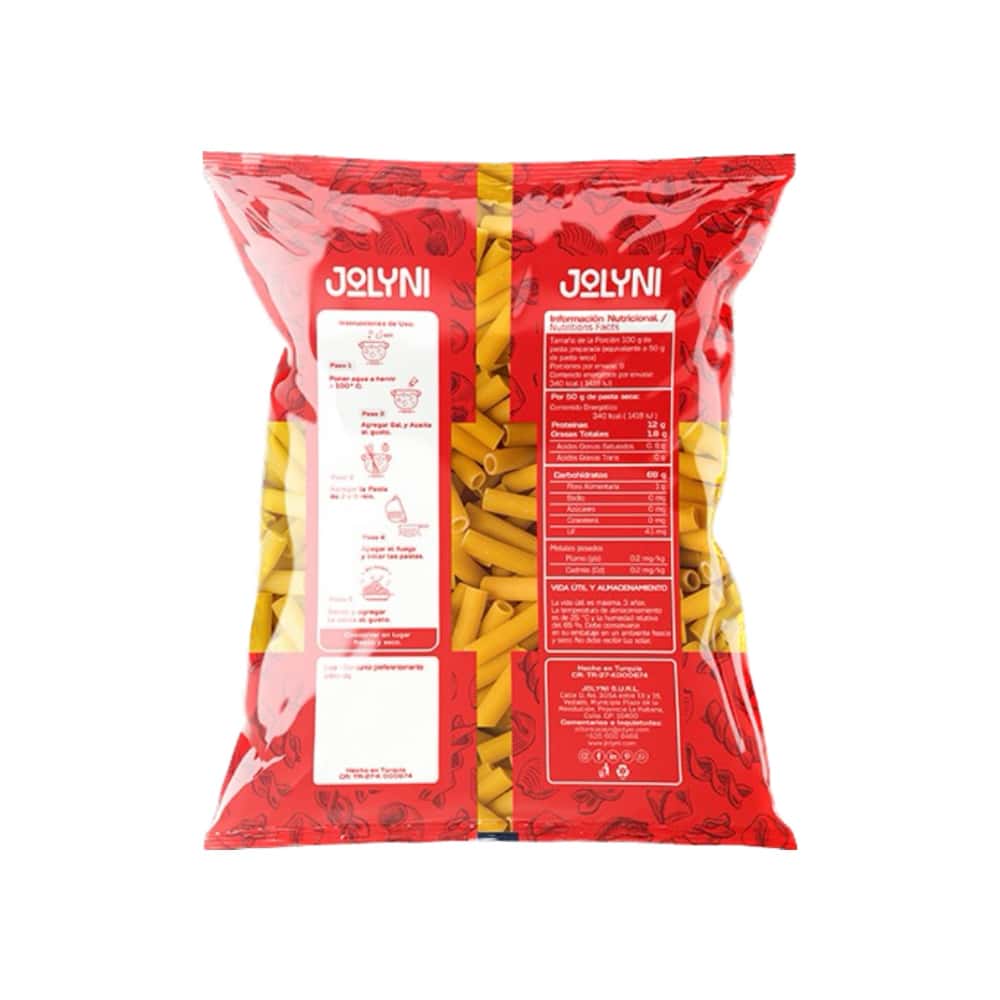 Pastas cortas - pluma Rigatoni Jolyni (3 x 400 g / 14.10 oz) - Miniatura 2