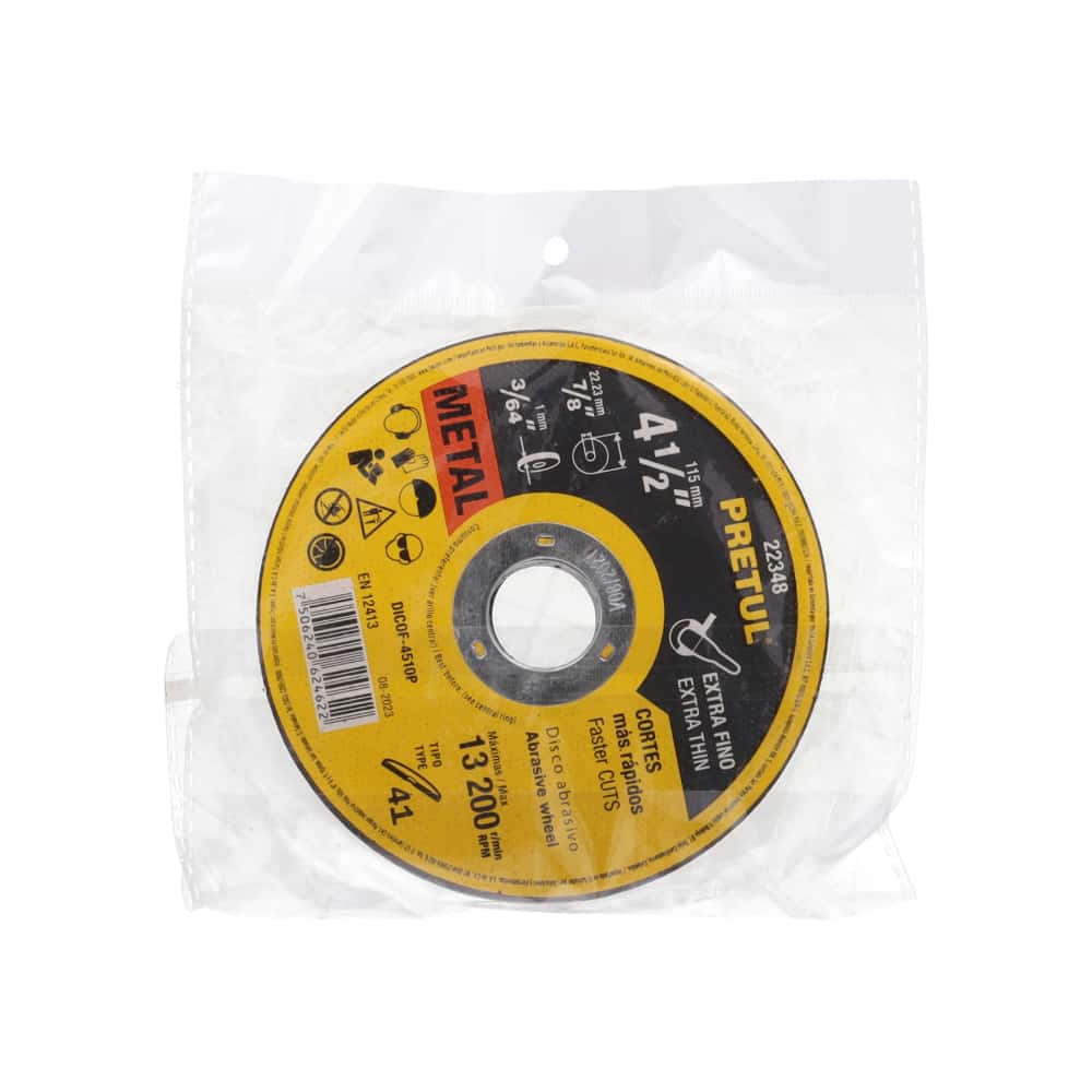 Conjunto de 10 disco abrasivo corte metal Pretul DICOF-4510P - Miniatura 3