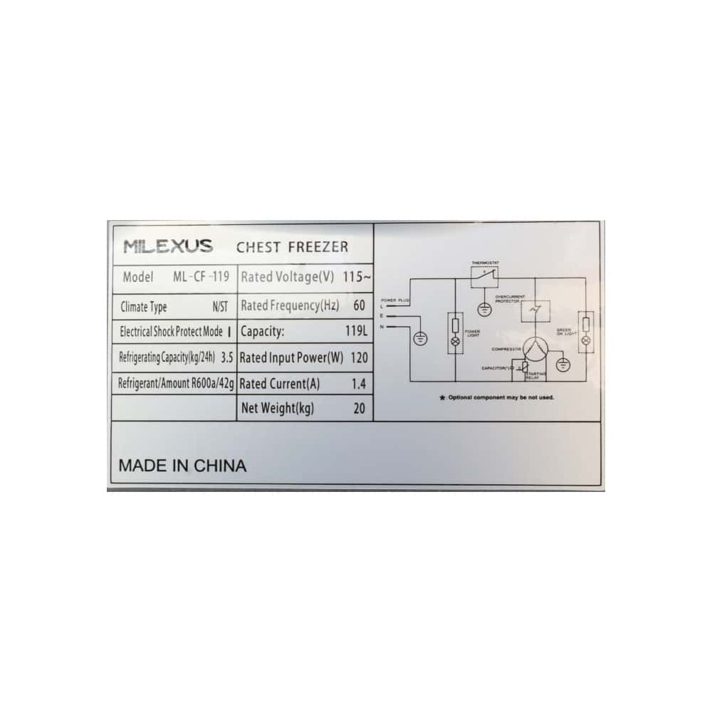 Congelador horizontal -freezer- de 4.2 pies cúbicos Milexus ML-CF-119 - Miniatura 6