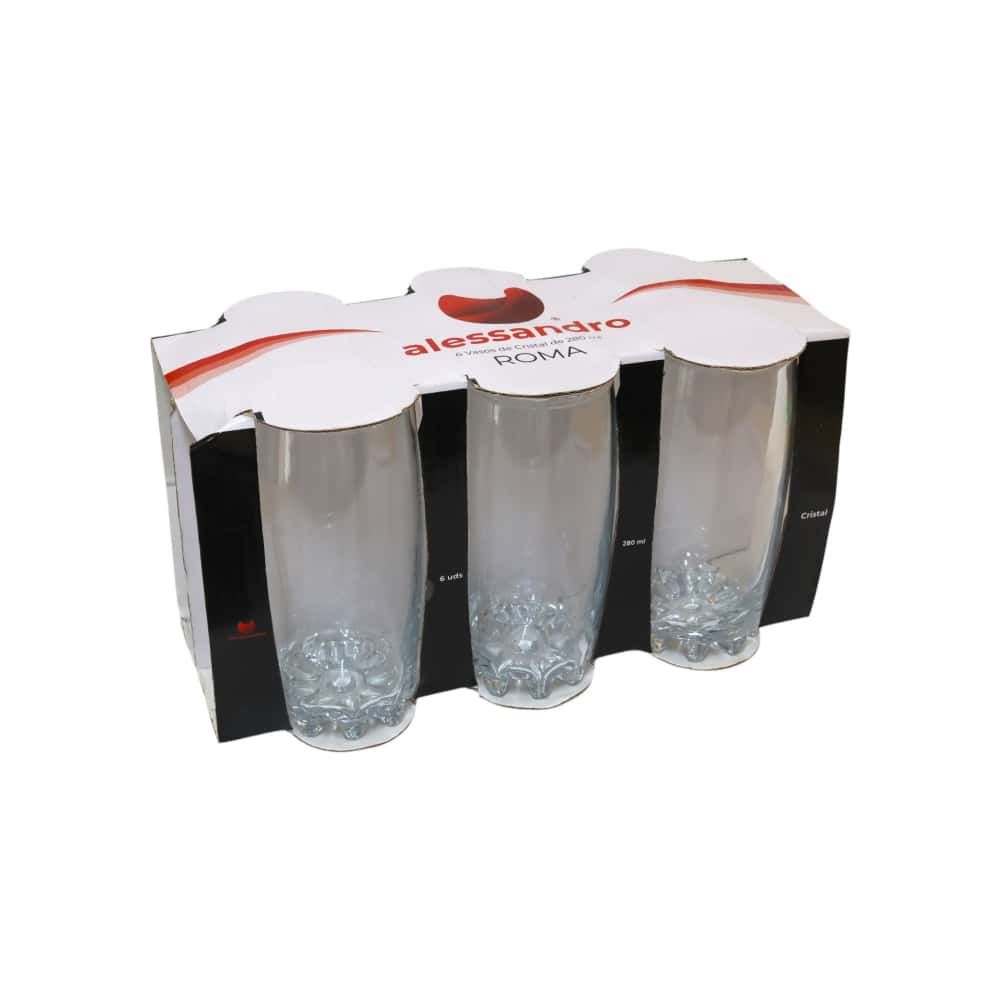 Juego de 6 vasos cristal agua Roma 280 ml Alessandro - Miniatura 3