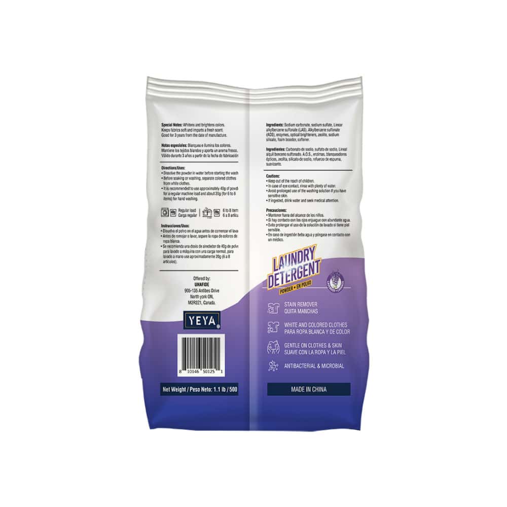 Detergente en polvo con aroma a lavanda Yeya (10 x 500 g / 1.1 lb) - Miniatura 3