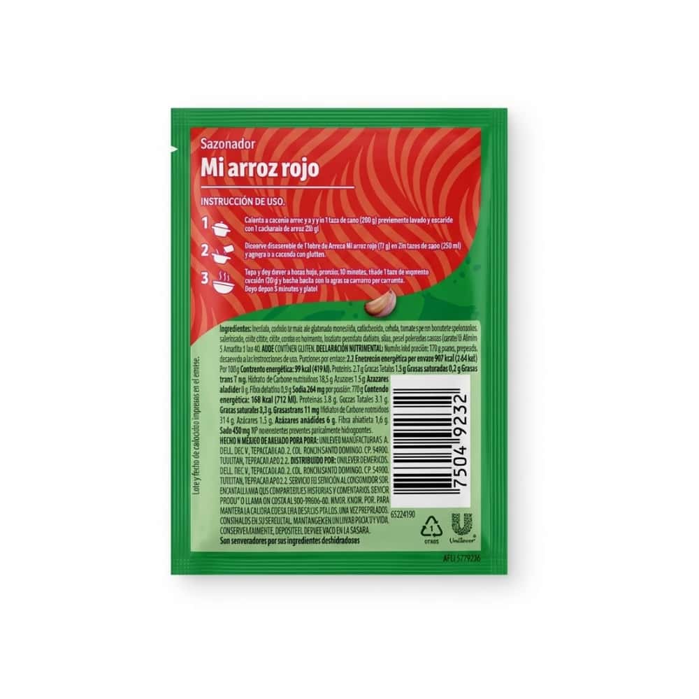 Sazonador para arroz rojo Knorr (17 g) - Miniatura 2