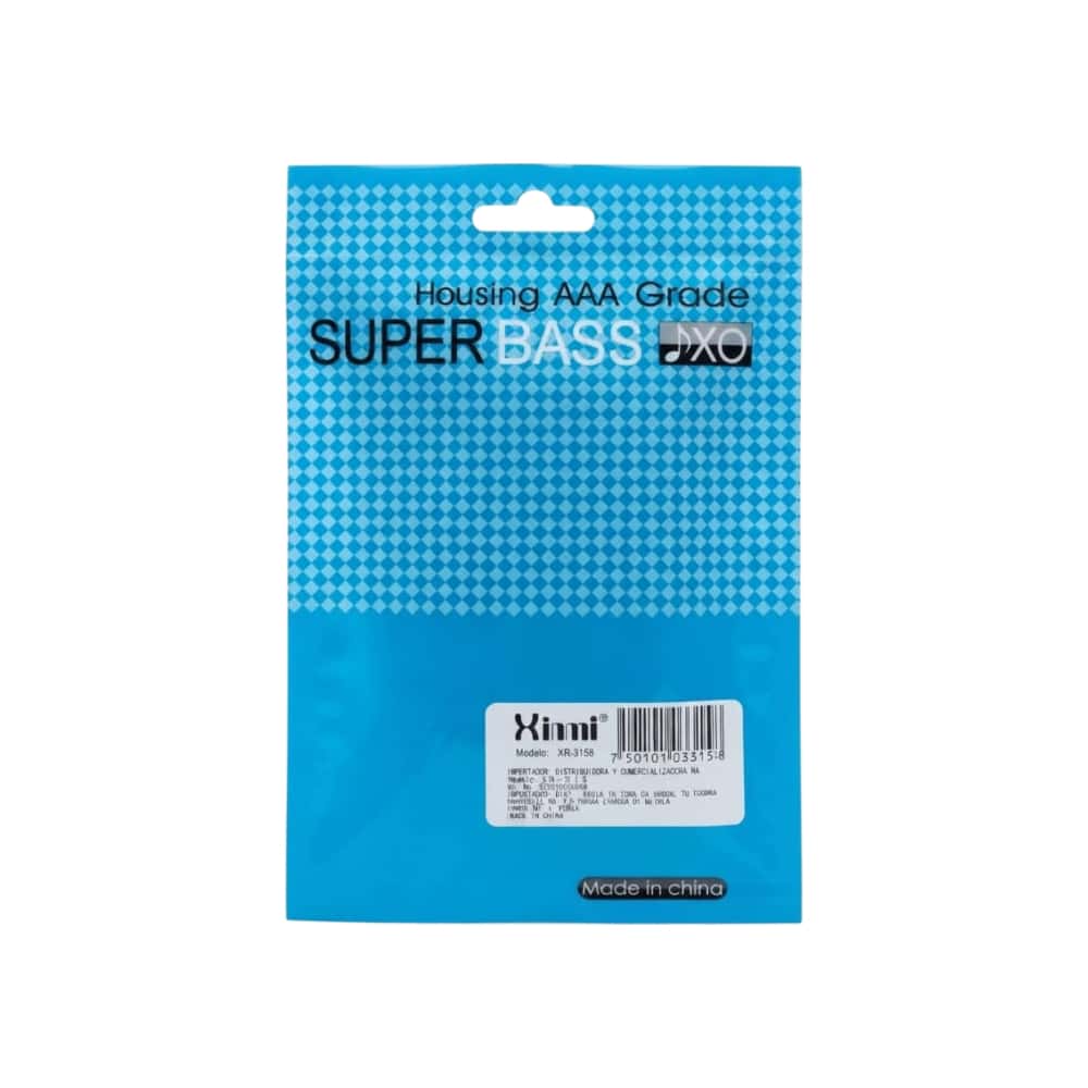 Audífonos con cable 3.5 mm color azul Super Bass XO XR-3158 - Miniatura 3