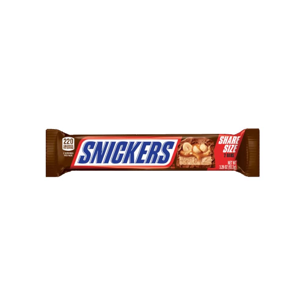 Barra de chocolate con leche rellena de caramelo y cacahuate Snickers (93.3 g / 3.29 oz) - Miniatura 1