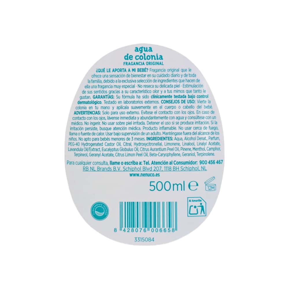 Agua de colonia para bebé Nenuco (500 ml) - Miniatura 3