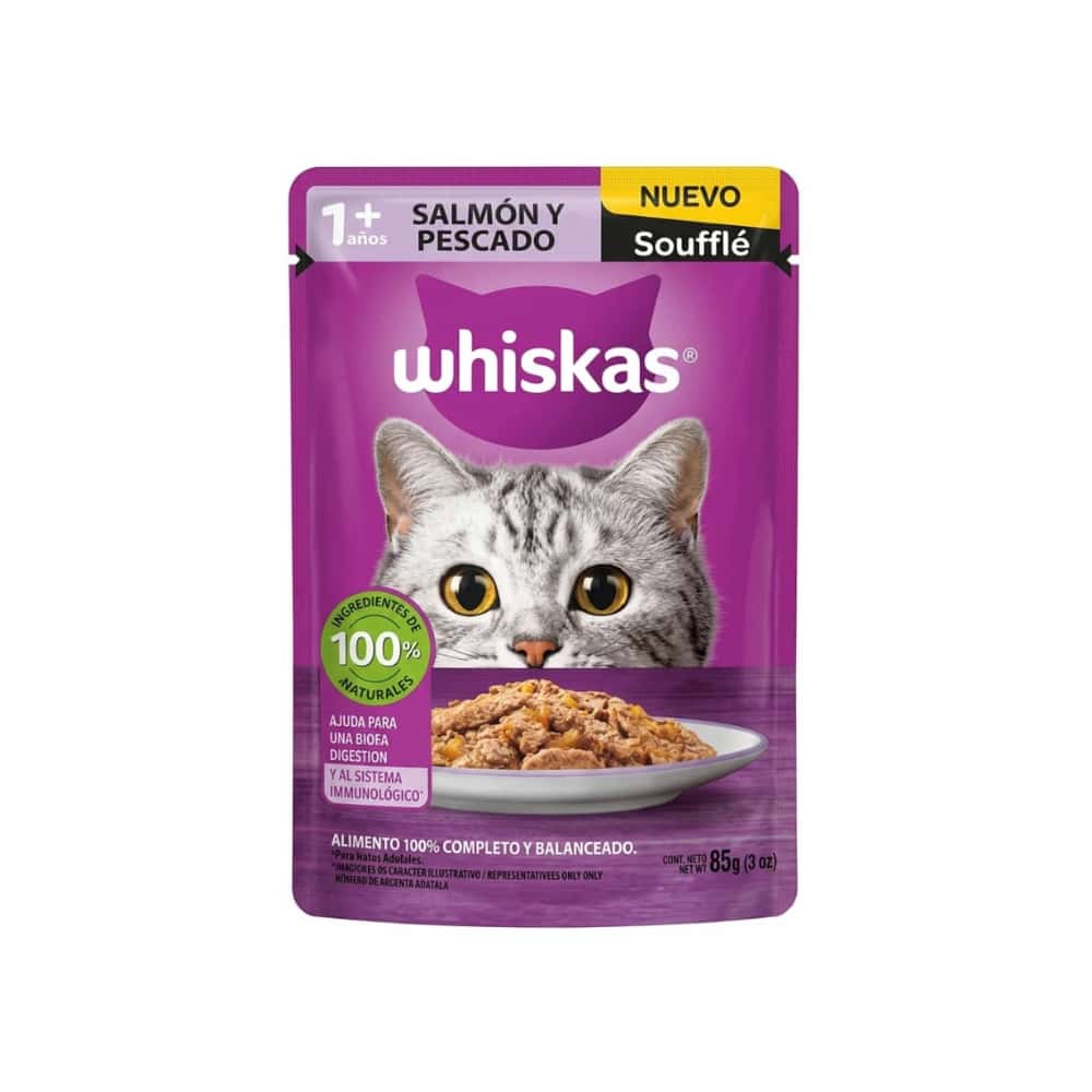 Comida para gatos adultos soufflé de salmón y pescado Whiskas (85 g / 2.99 oz) - Miniatura 6