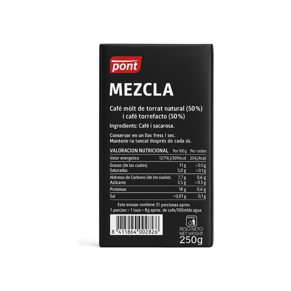 Café molido de tueste natural y torrefacto Pont (250 g / 8.81 oz) - Miniatura 2
