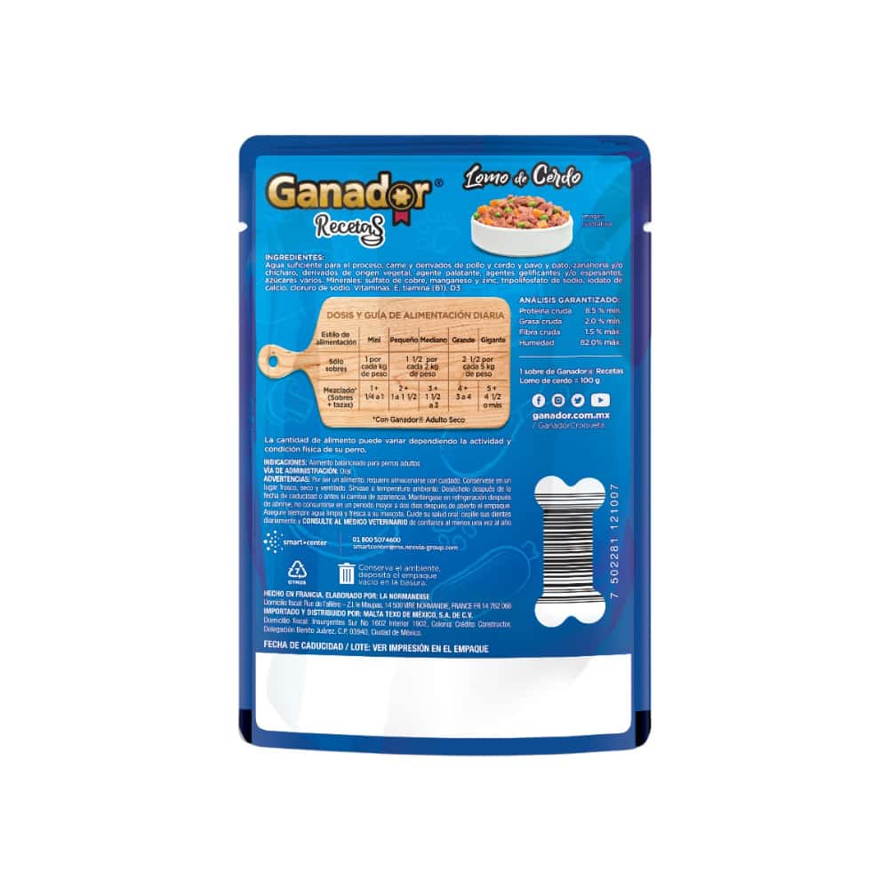 Alimento para perros adultos lomo de cerdo Ganador (100 g / 3.52 oz) - Miniatura 3