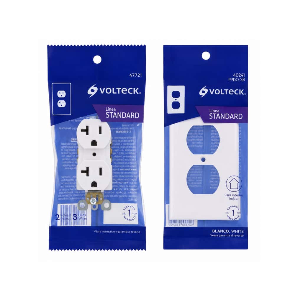 Tomacorriente doble 127 V / 20 A Volteck (1 U) - Miniatura 3