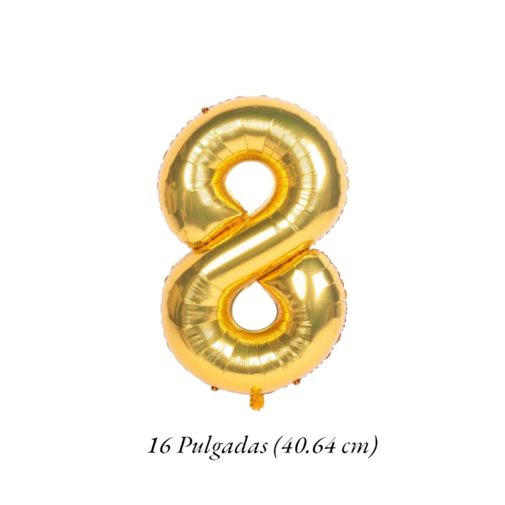 Globo dorado Número 8 Balloon (16 pulgadas) - Miniatura 2