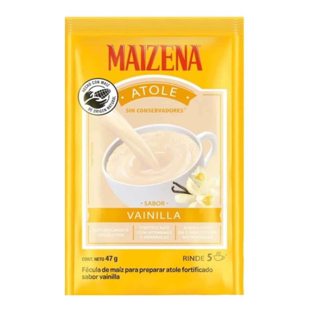 Fécula de maiz para preparar atole fortificado sabor vainilla Maizena (47 g / 1.65 oz) - Miniatura 2