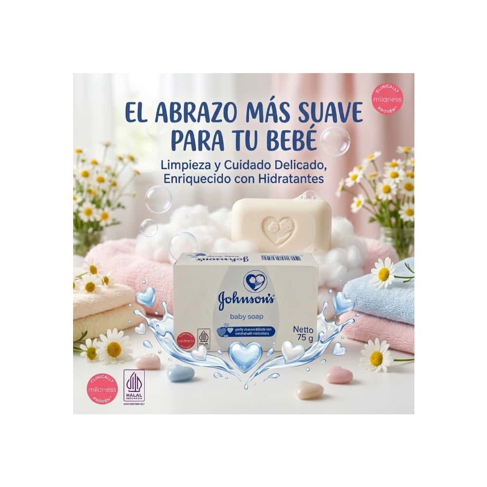 Jabón para bebé con fórmula hidratante Johnson´s (75 g / 2.64 oz) - Miniatura 5