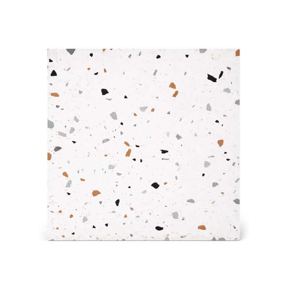 Caja de losas blanca terraza con chips de porcelana esmaltada 600 mm x 600 mm Malu M-1063 (4 U) - Miniatura 2