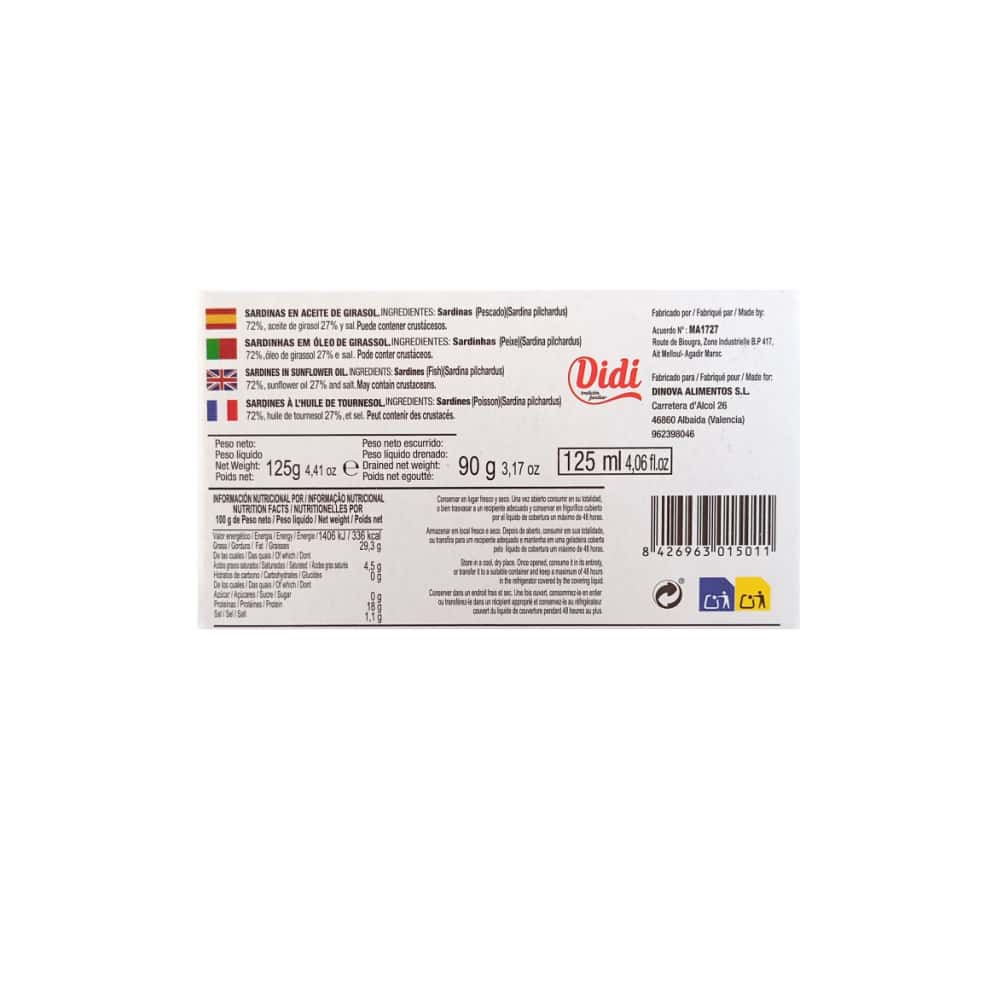 Sardinas en tomate Didi (125 g / 4.41 oz) - Miniatura 2