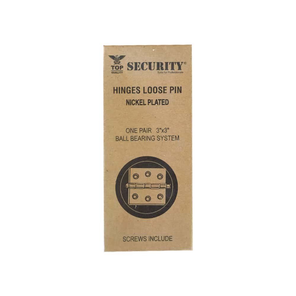 Bisagra de acero con terminación cromada de 76 mm x 76 mm Security (2 U) - Miniatura 3
