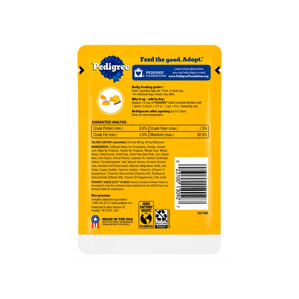 Alimento para perros cortes selectos en salsa sabor pollo ahumado nogal Pedigree (100 g / 3.5 oz) - Miniatura 2