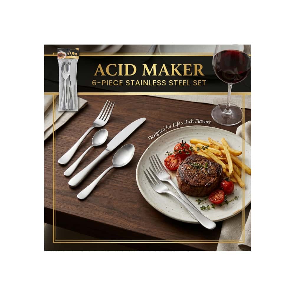 Set de 6 piezas de cubiertos de acero inoxidable Alat Makan - Miniatura 3