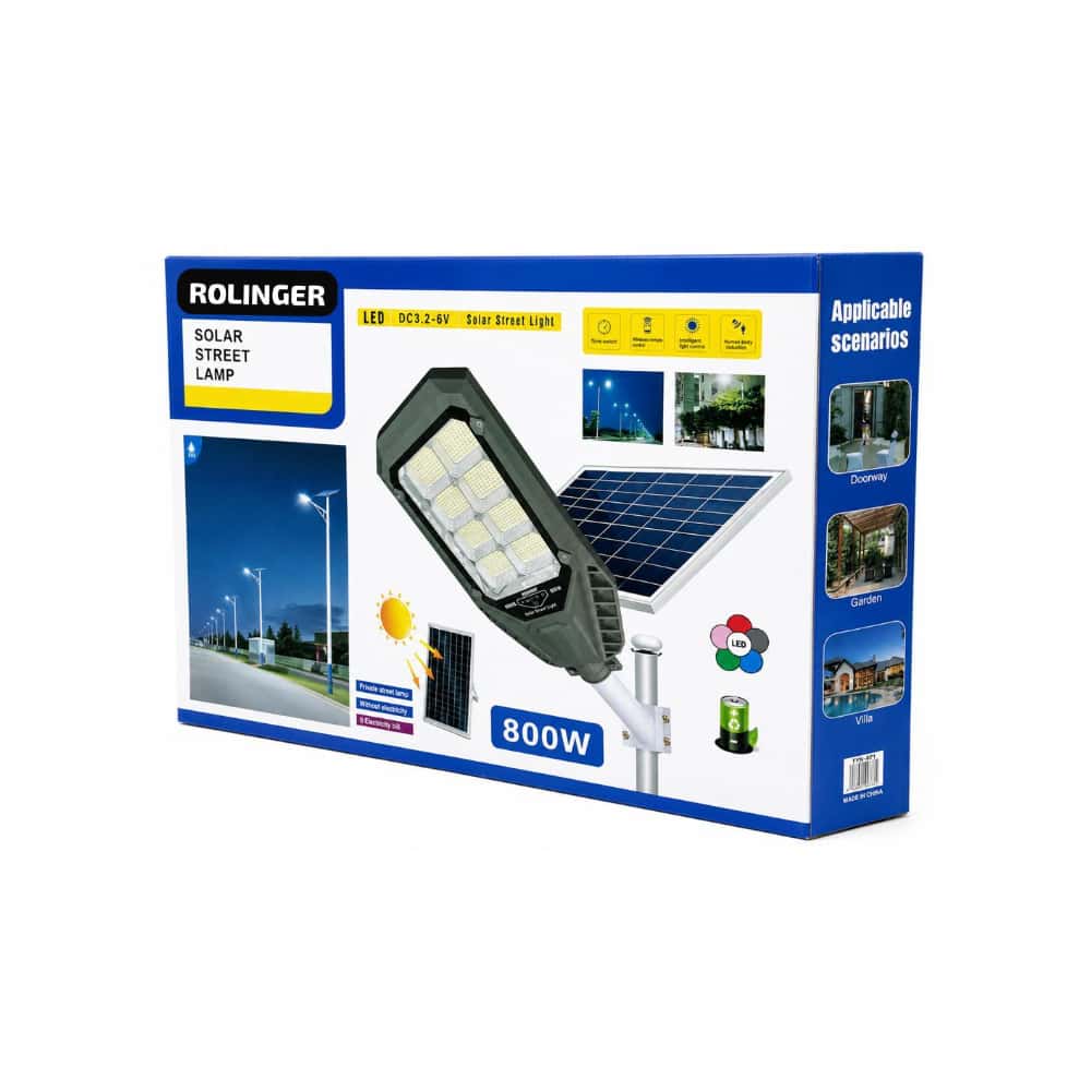 Lámpara para calle con panel solar 800W Rolinger - Miniatura 4
