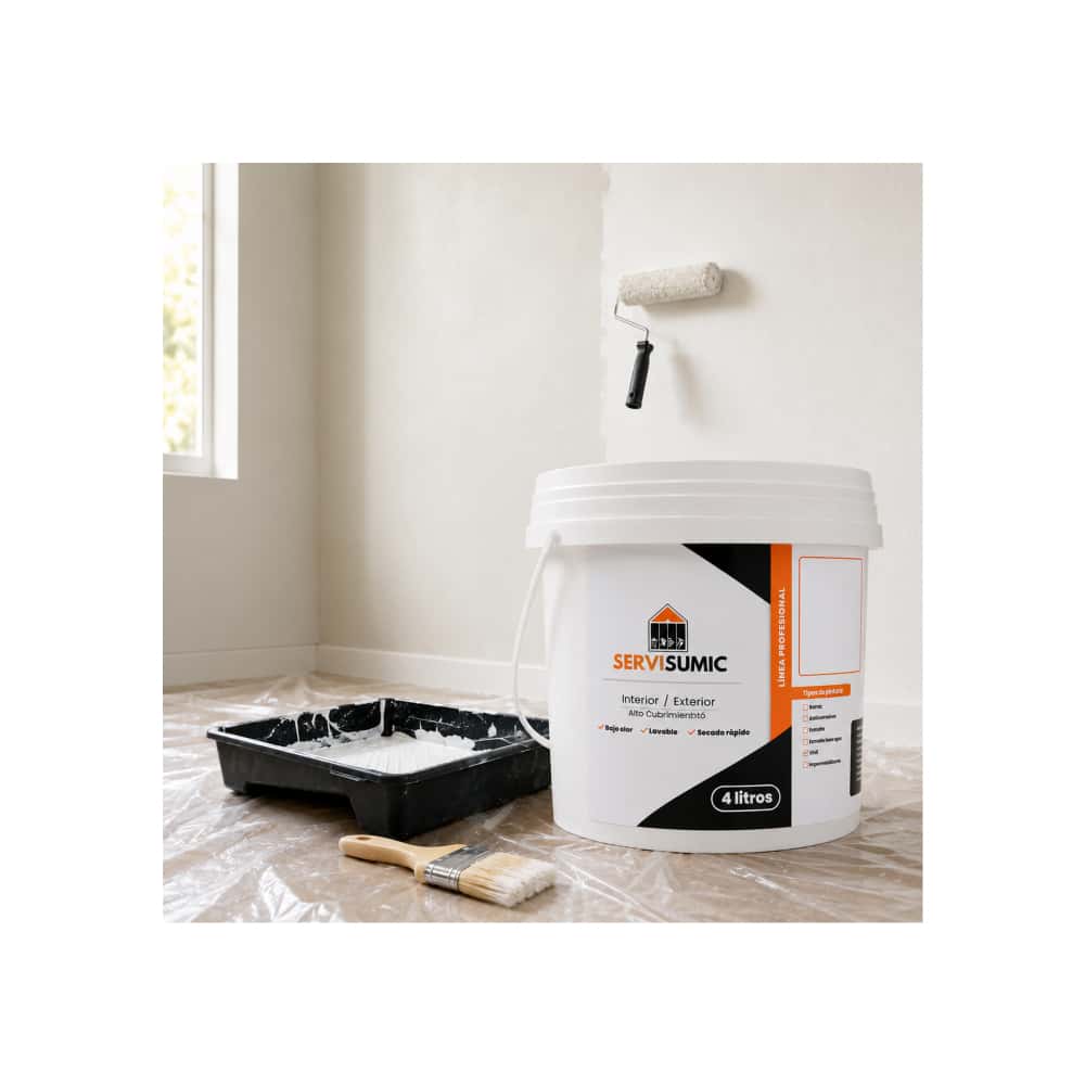 Pintura de vinil color blanco SERVISUMIC (4 L) - Miniatura 4