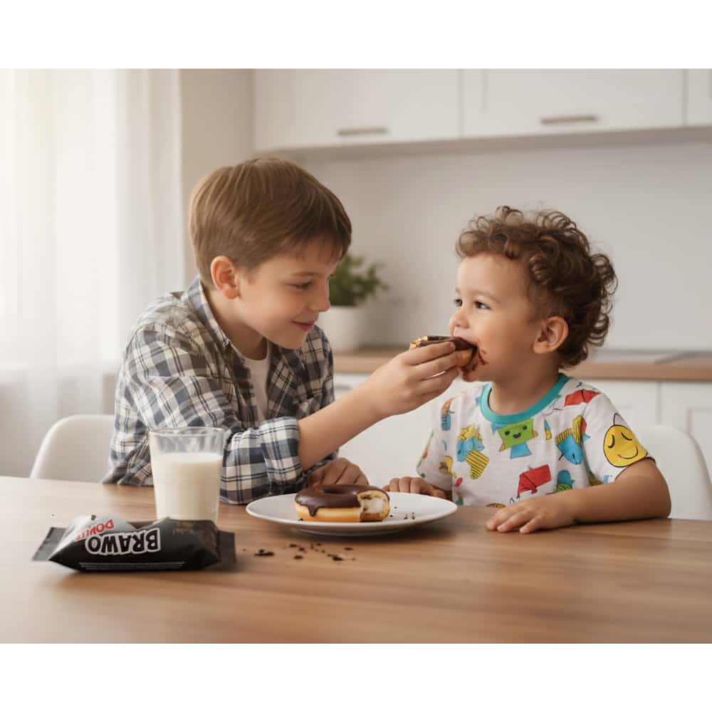 Dona rellena de chocolate con cobertura de chocolate con leche Brawo ANI (40 g / 1.41 oz) - Miniatura 5