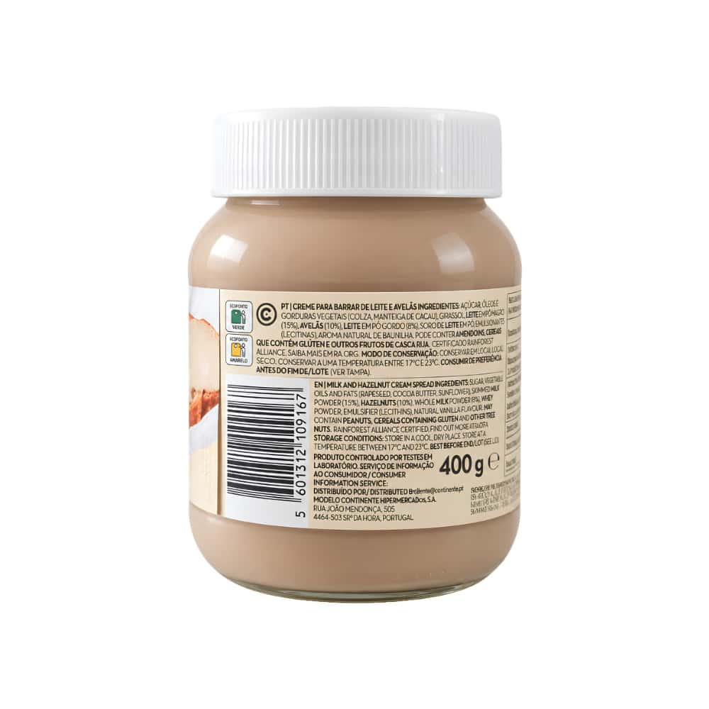 Crema para untar Duo de leche y avellana Continente (400 g / 14.11 oz) - Miniatura 2