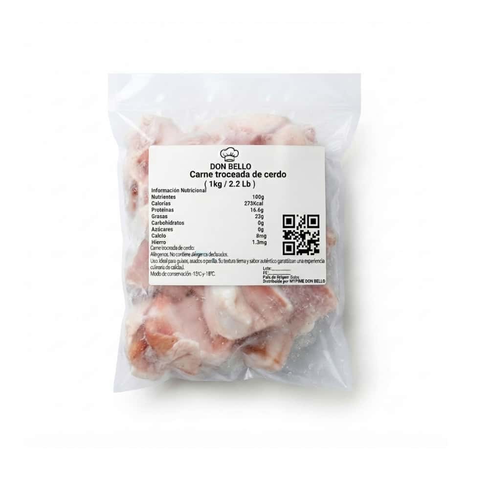 Carne troceada de cerdo Don Bello (1 kg / 2.2 lb) - Miniatura 1