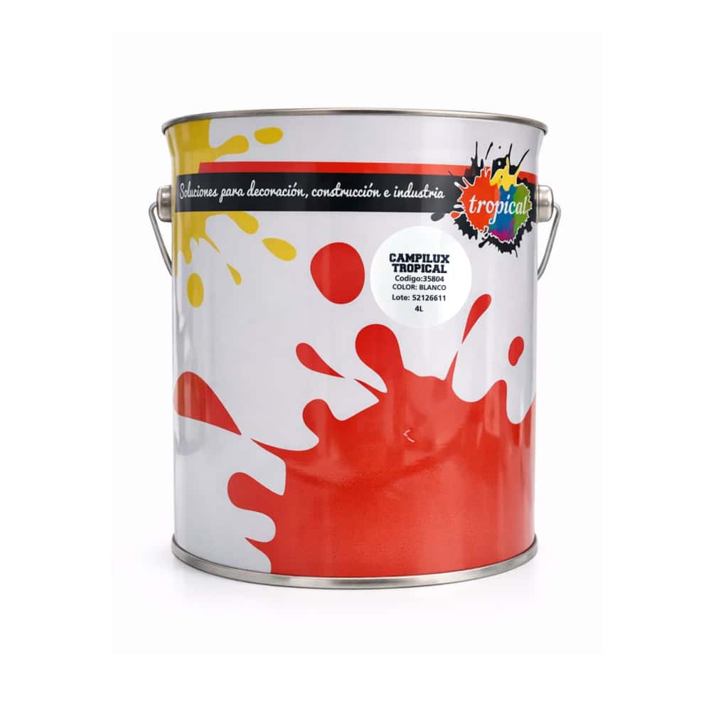 Pintura de esmalte interior y exterior color blanco Campilux Tropical (4 L) - Miniatura 1