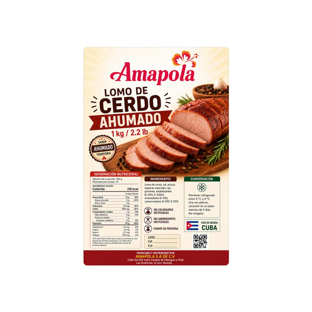 Lomo de cerdo ahumado Amapola (1 kg / 2.2 lb) - Miniatura 2