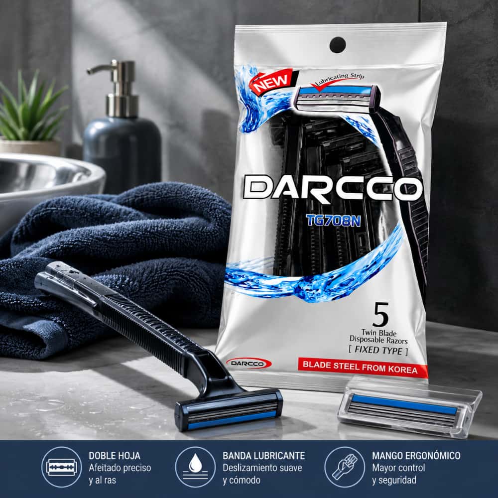 Paquete de maquinillas de afeitar desechables Darcco TG708N (5 U) - Miniatura 3