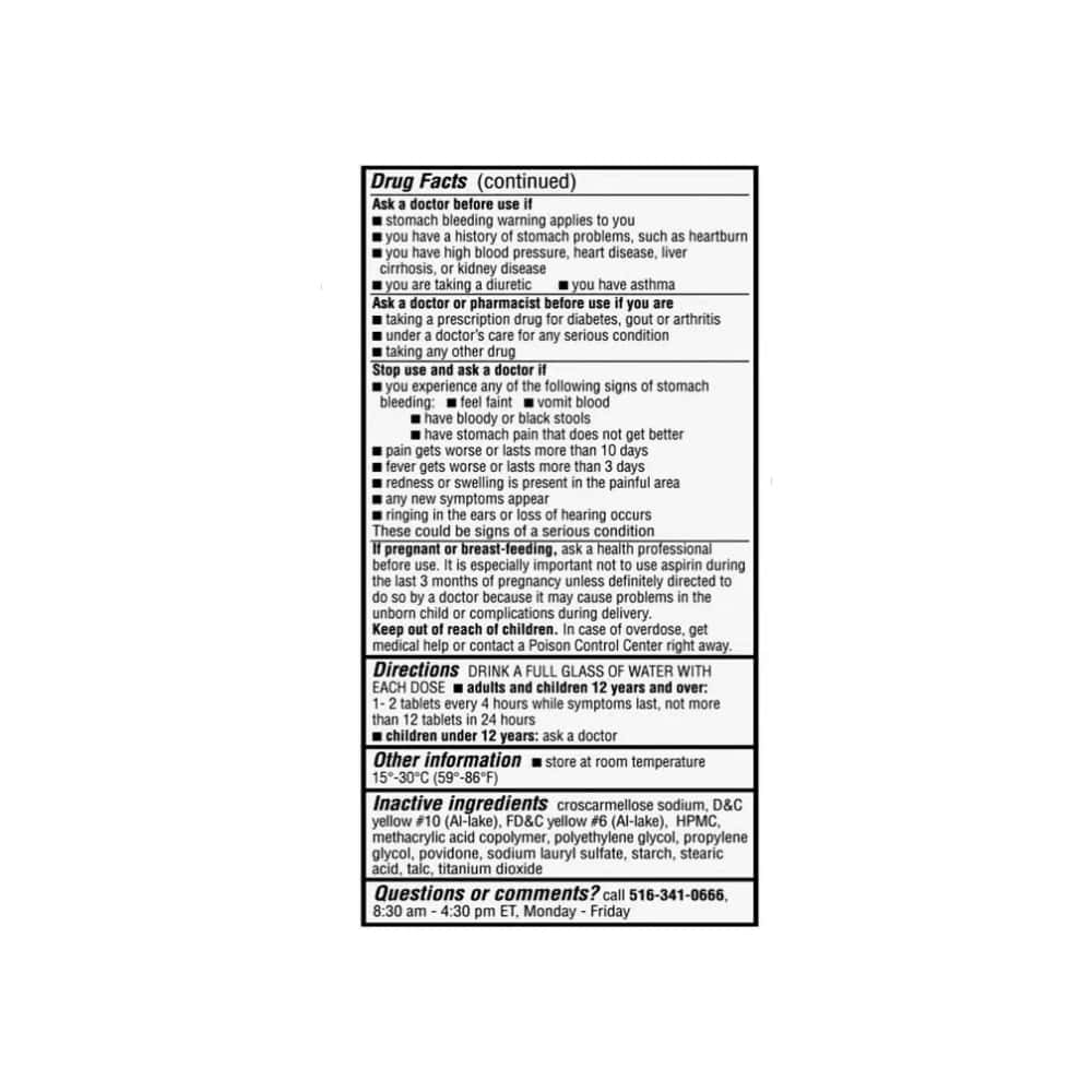 Aspirina. Ácido acetilsalicílico 325 mg Reliable-1 (100 tabletas) - Miniatura 5