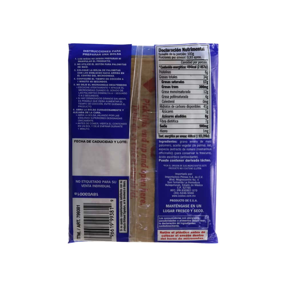 Palomitas de maíz sabor natural para microondas Kirkland (93.5 g / 3.29 oz) - Miniatura 4