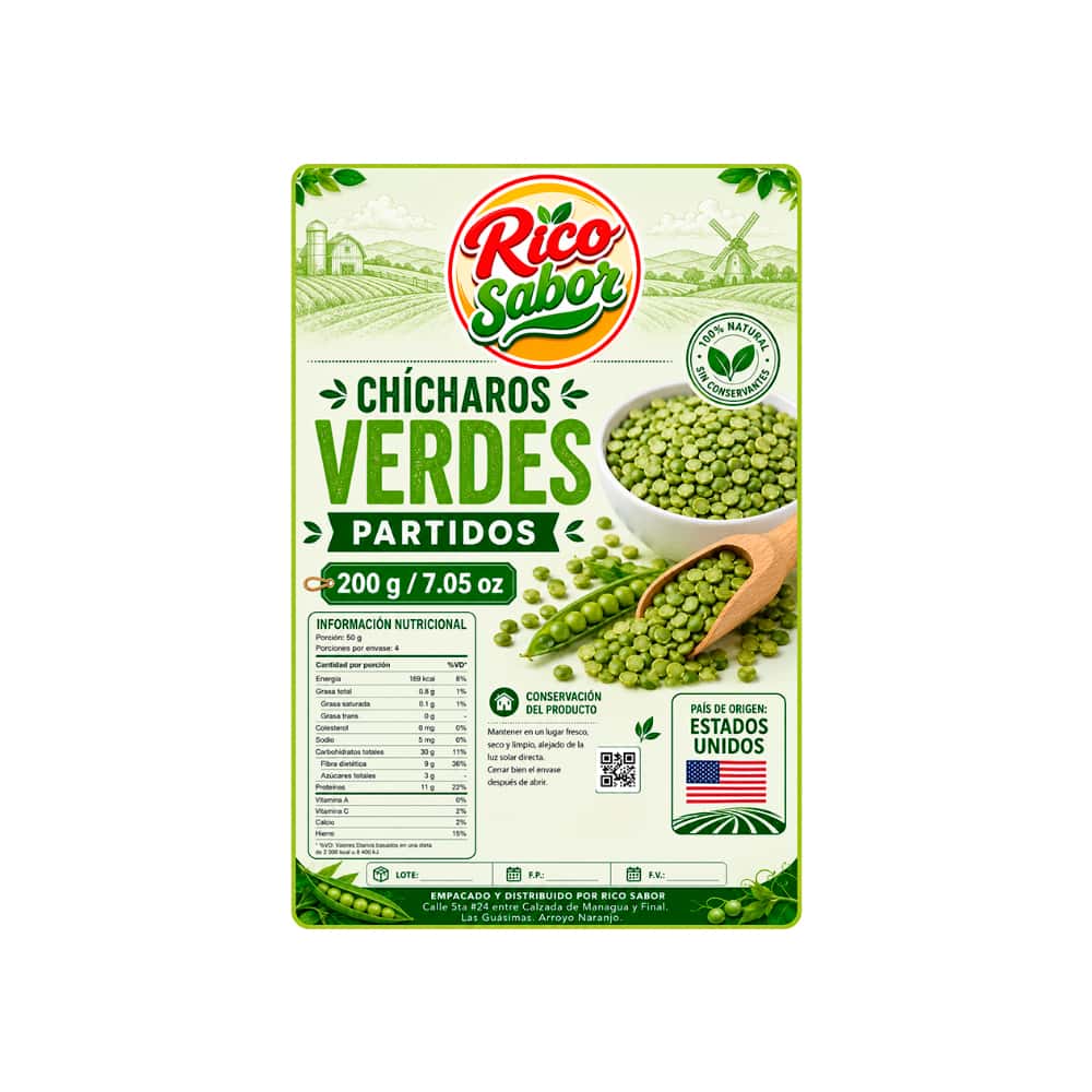Chícharos verdes partidos Rico Sabor (200 g / 7.05 oz) - Miniatura 2