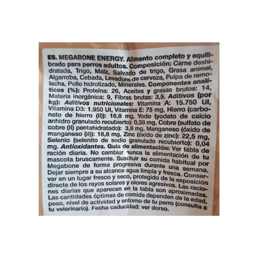 Pienso para perros adultos Energy Megabone (12 kg / 26.4 lb) - Miniatura 4