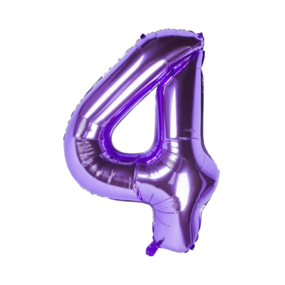 Globo morado número 4 de 32 pulgadas Balloon - Miniatura 1