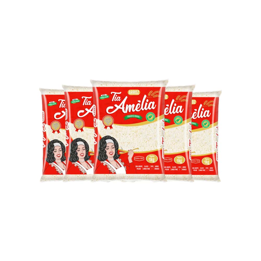 Combo de arroz blanco Tia Amélia (5 x 1 kg) - Miniatura 1