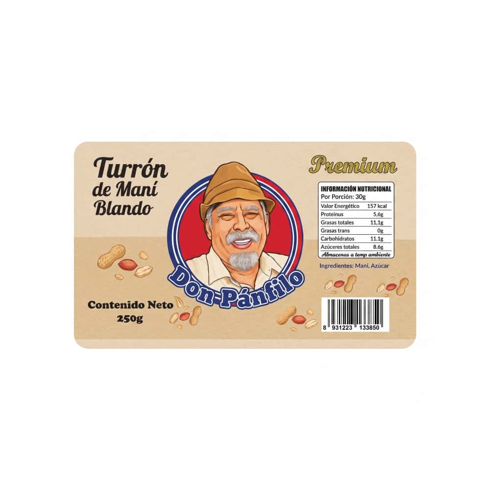 Turrón de maní blando premium Don Pánfilo (250 g / 8.8 oz) - Miniatura 2