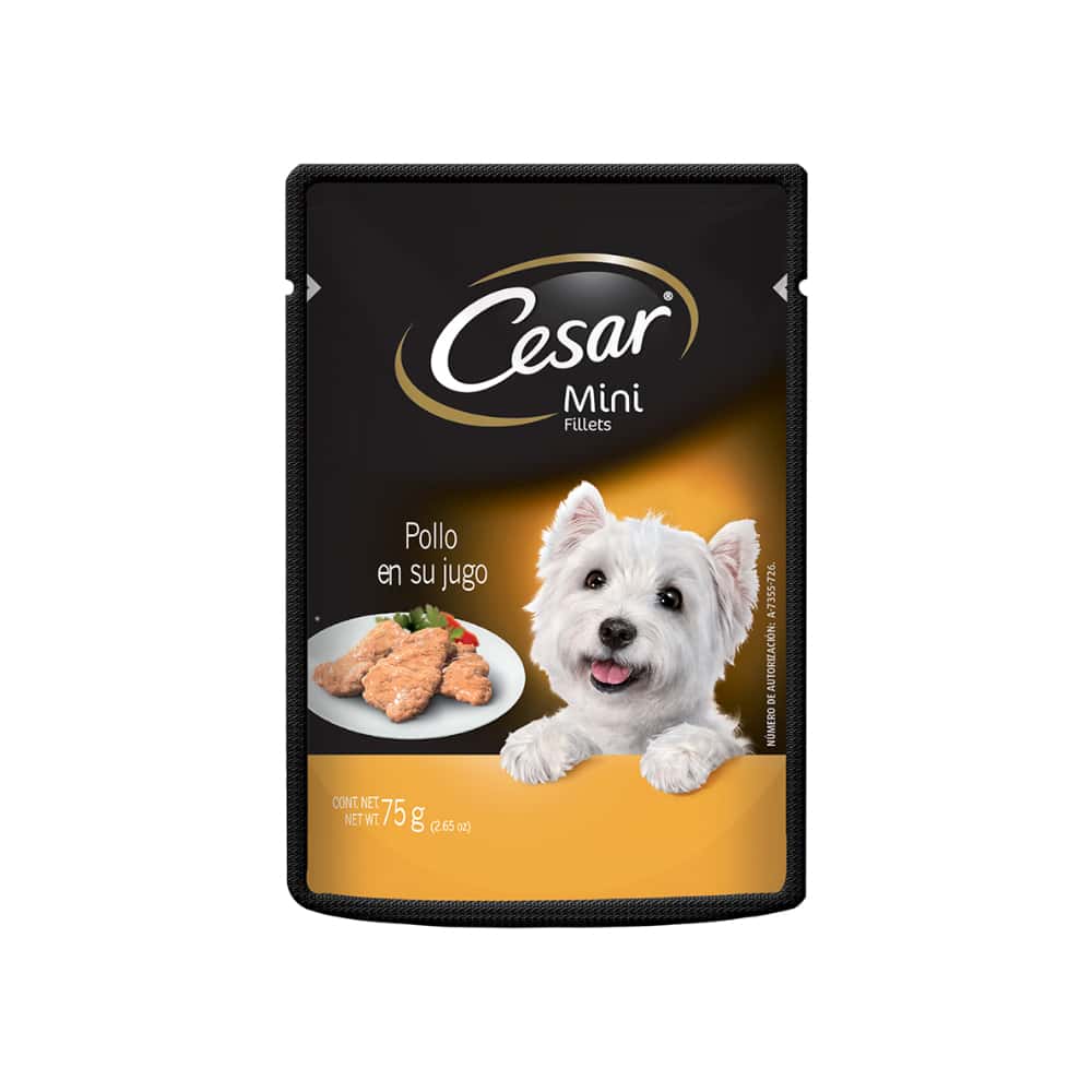 Alimento para perro pollo en su jugo Mini Filetes Cesar (75 g / 2.65 oz) - Miniatura 1