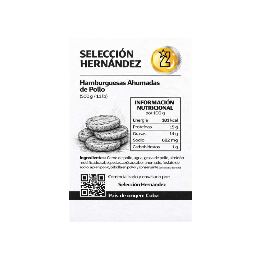Hamburguesas ahumadas de pollo Selección Hernández (500 g / 1.1 lb) - Miniatura 3