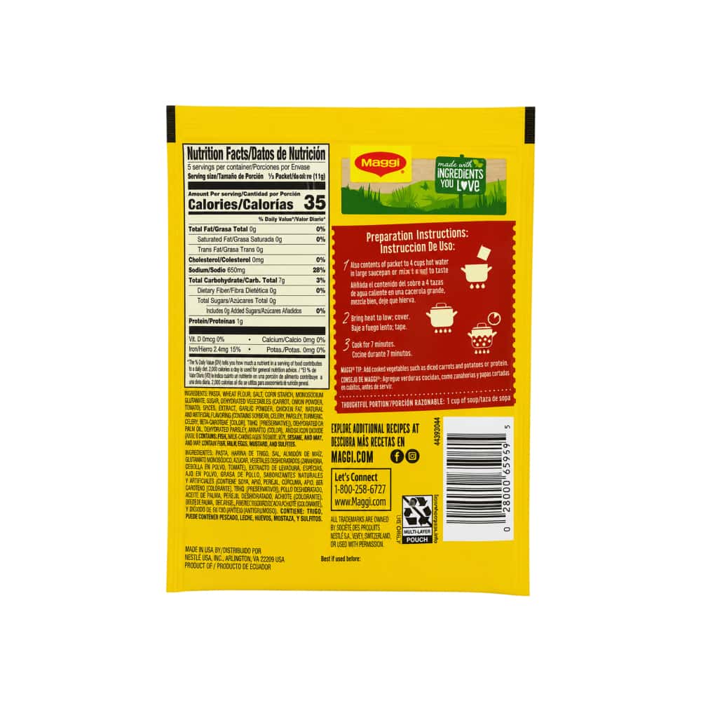 Sopa sabor a pollo con fideos Maggi (55 g / 1.94 oz) - Miniatura 4