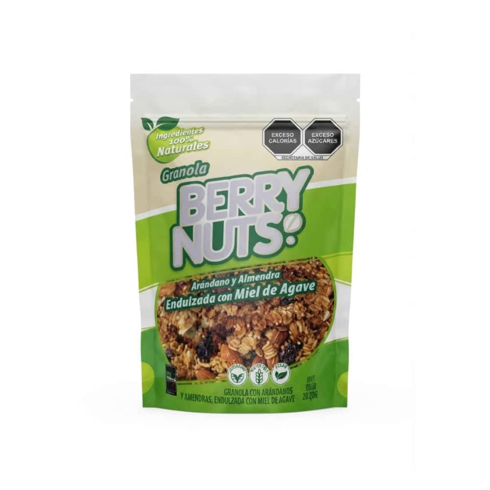 Granola con arándanos y almendras, endulzada con miel de agave Berry Nuts (210 g / 7.4 oz) - Miniatura 1