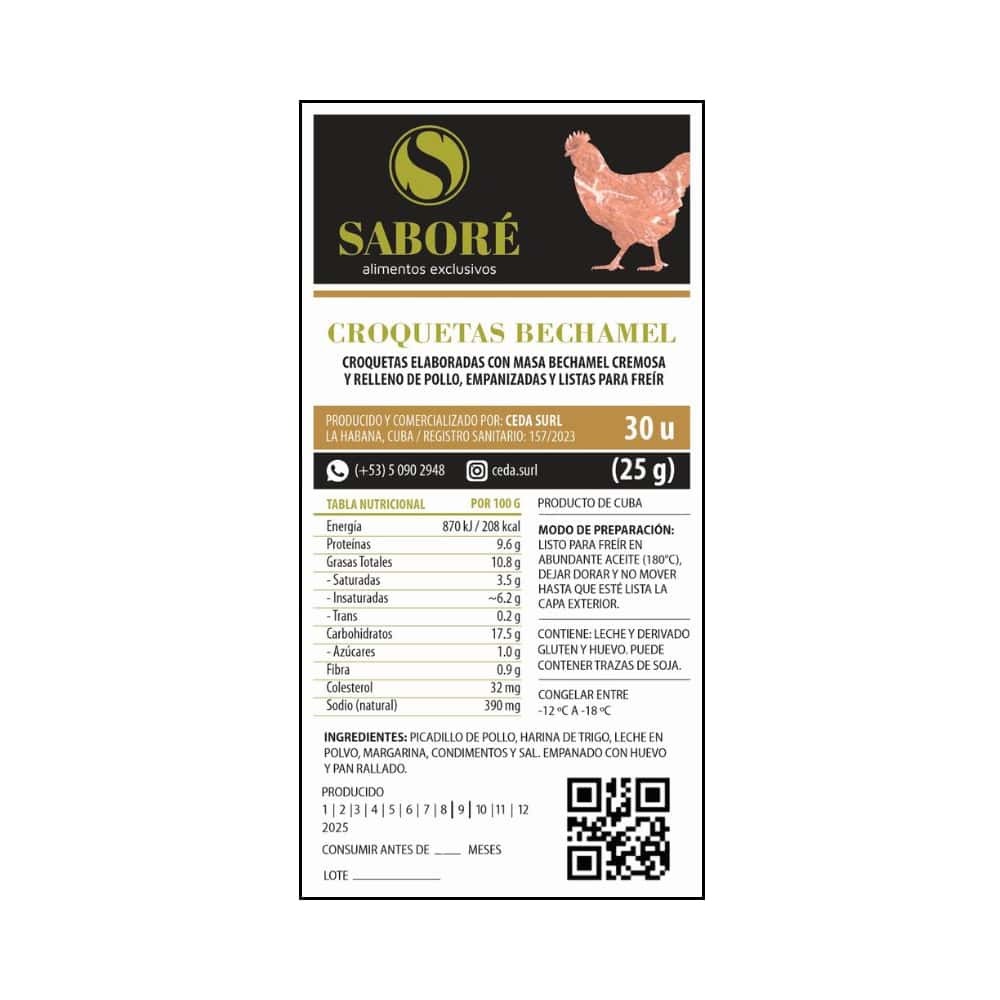 Croquetas bechamel de pollo Saboré (30 x 25 g) - Miniatura 2