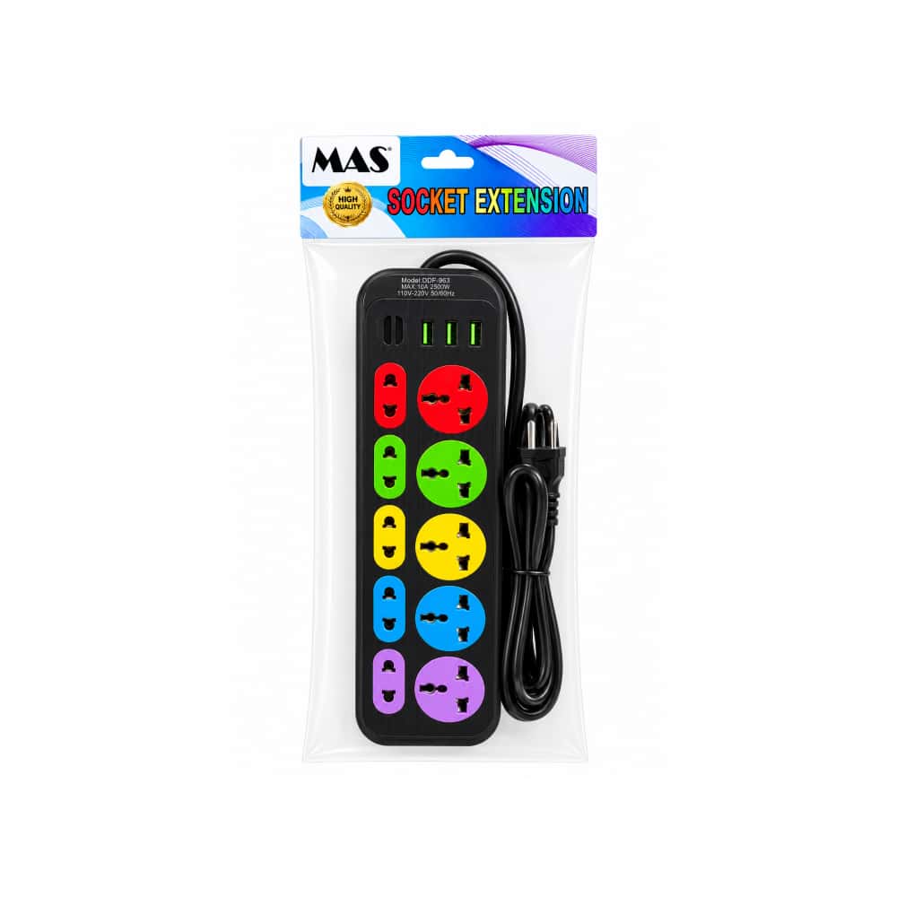 Extensión de 10 tomas y cable de 2 m MAS - Miniatura 1