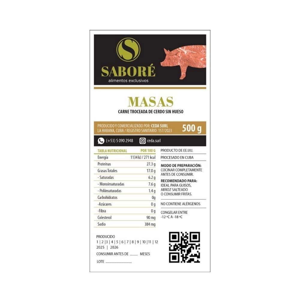 Masas de cerdo deshuesado Saboré (500 g / 1.10 lb) - Miniatura 2