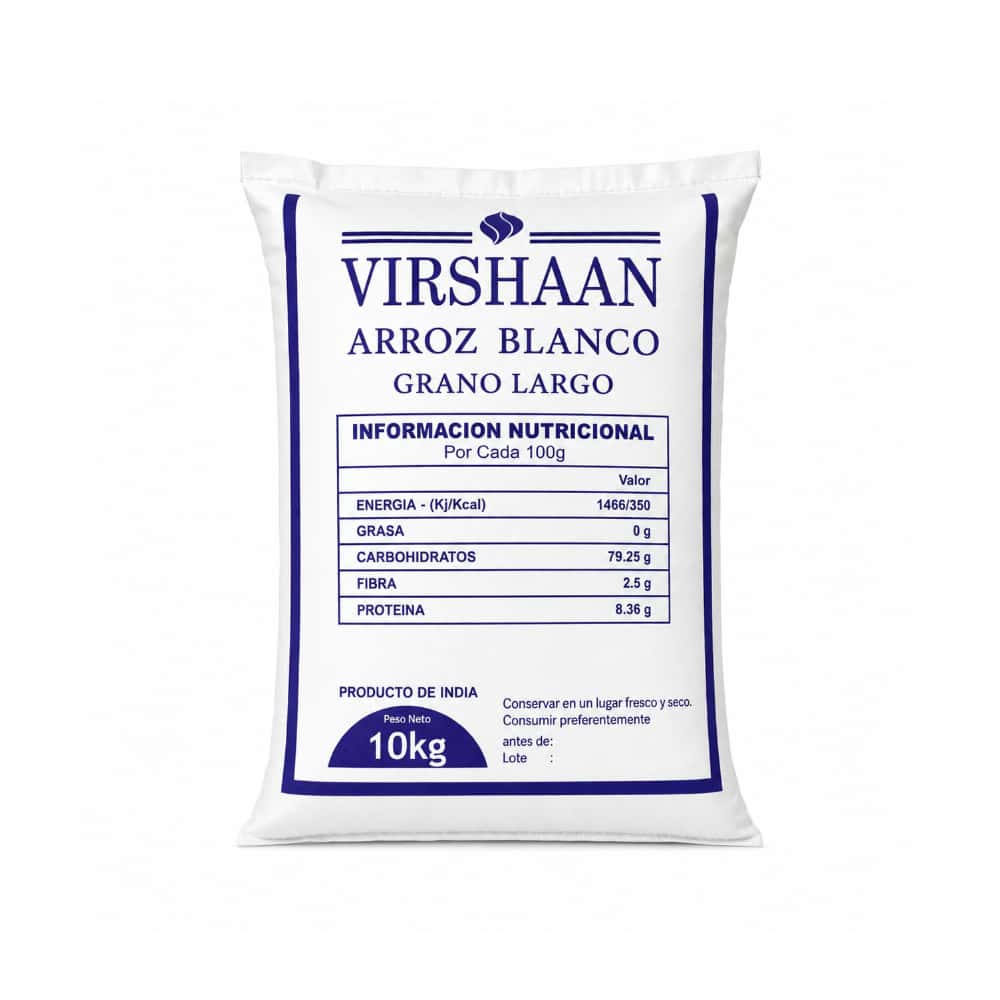 Arroz blanco grano largo Virshaan (10 kg / 22 lb) - Miniatura 2