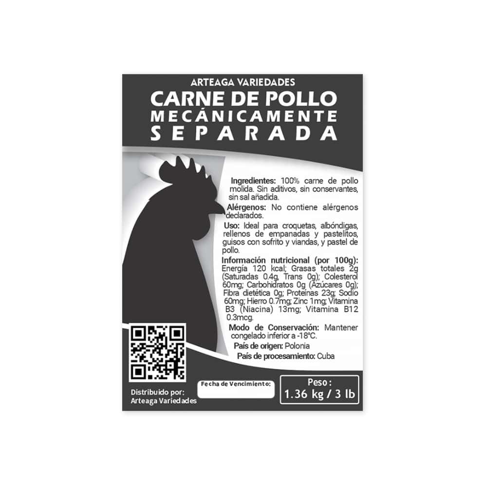 Carne de pollo mecánicamente separada Arteaga Variedades (1.36 kg / 3 lb) - Miniatura 2