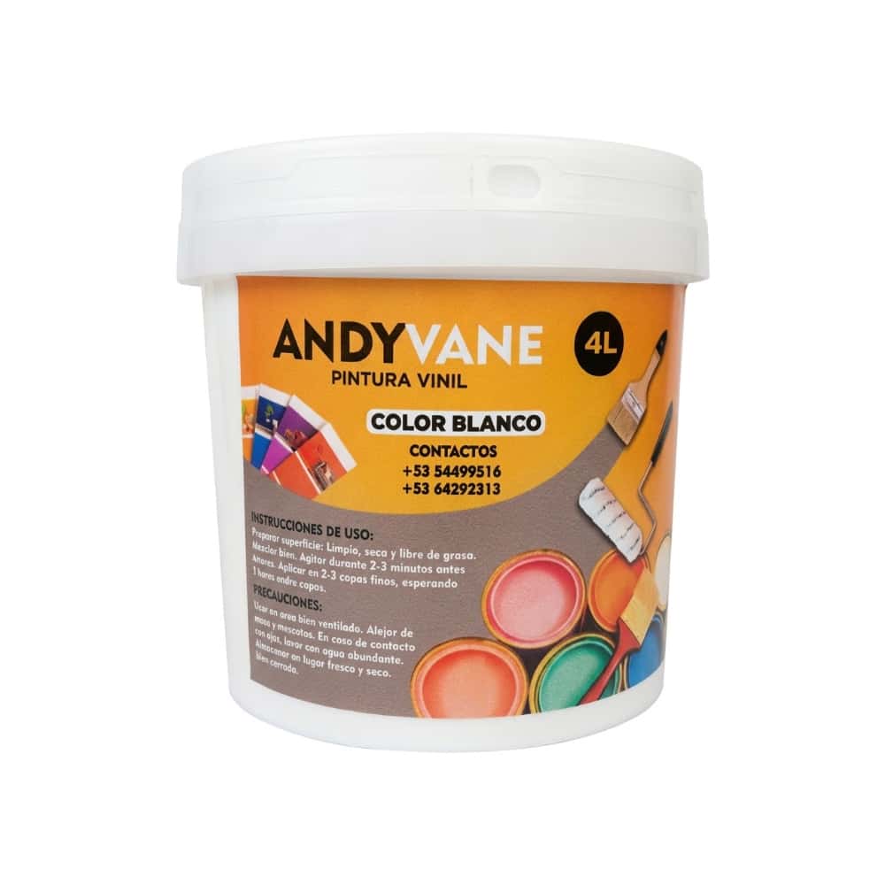 Pintura vinil color blanco Andyvane (4 L) - Miniatura 1