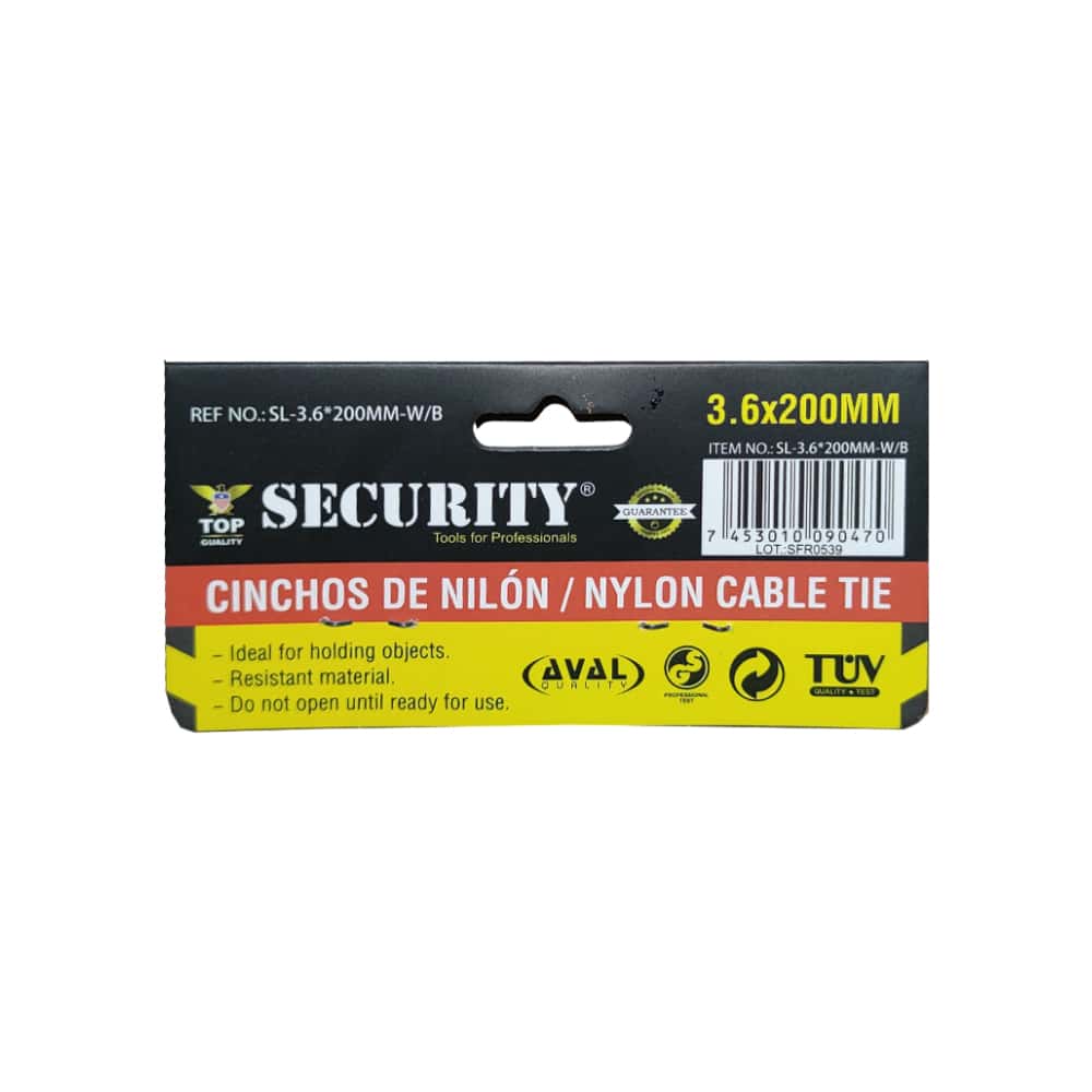 Bolsa de 50 zunchos de nilón - bridas plásticas - Security - Miniatura 4