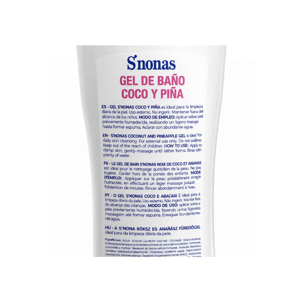 Gel de baño coco y piña S'nonas (750 ml) - Miniatura 4