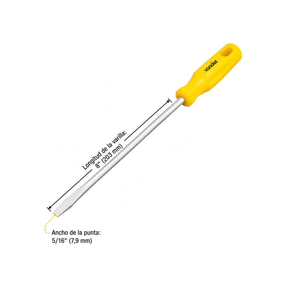 Destornillador de paleta 5/16" x 8" con punta magnetizada Vonder - Miniatura 4