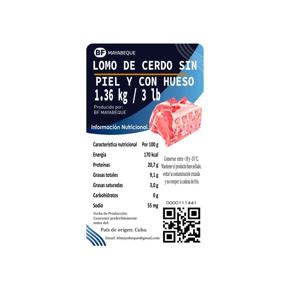 Lomo de cerdo sin piel y con hueso BF Mayabeque (1.36 kg / 3 lb) - Miniatura 3
